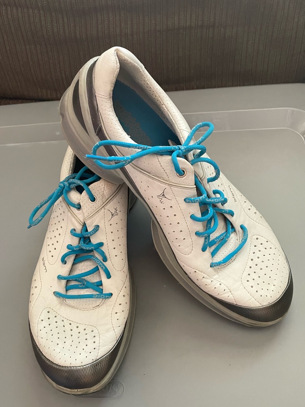 ECCO Biom Fjuel Women's 41 EU 10-10.5 US Shoes White Leather Sneakers Lace Up
